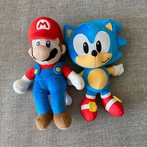 Super Mario and Sonic Plush Toy Set
